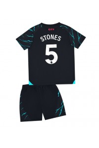 Manchester City John Stones #5 Jalkapallovaatteet Lasten Kolmas peliasu 2023-24 Lyhythihainen (+ Lyhyet housut)